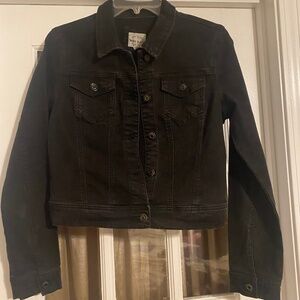 WAX Jean Black Denim Jacket (Cropped) Size M